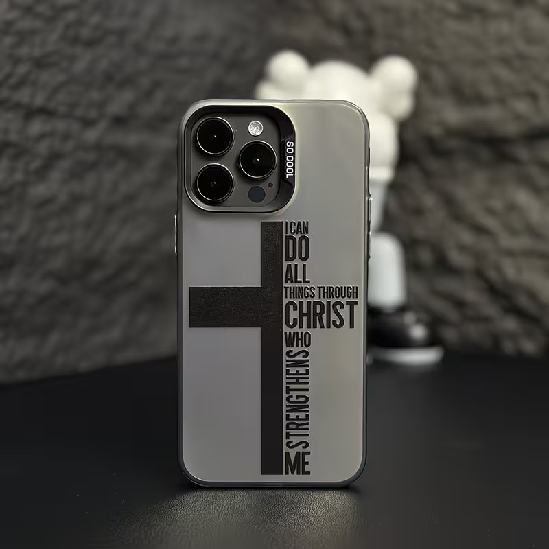 Phone Cases For Iphone 13 - Anti-Fingerabdruck-Kreuz-Bibel-Handyhülle für iPhone 17 16 15