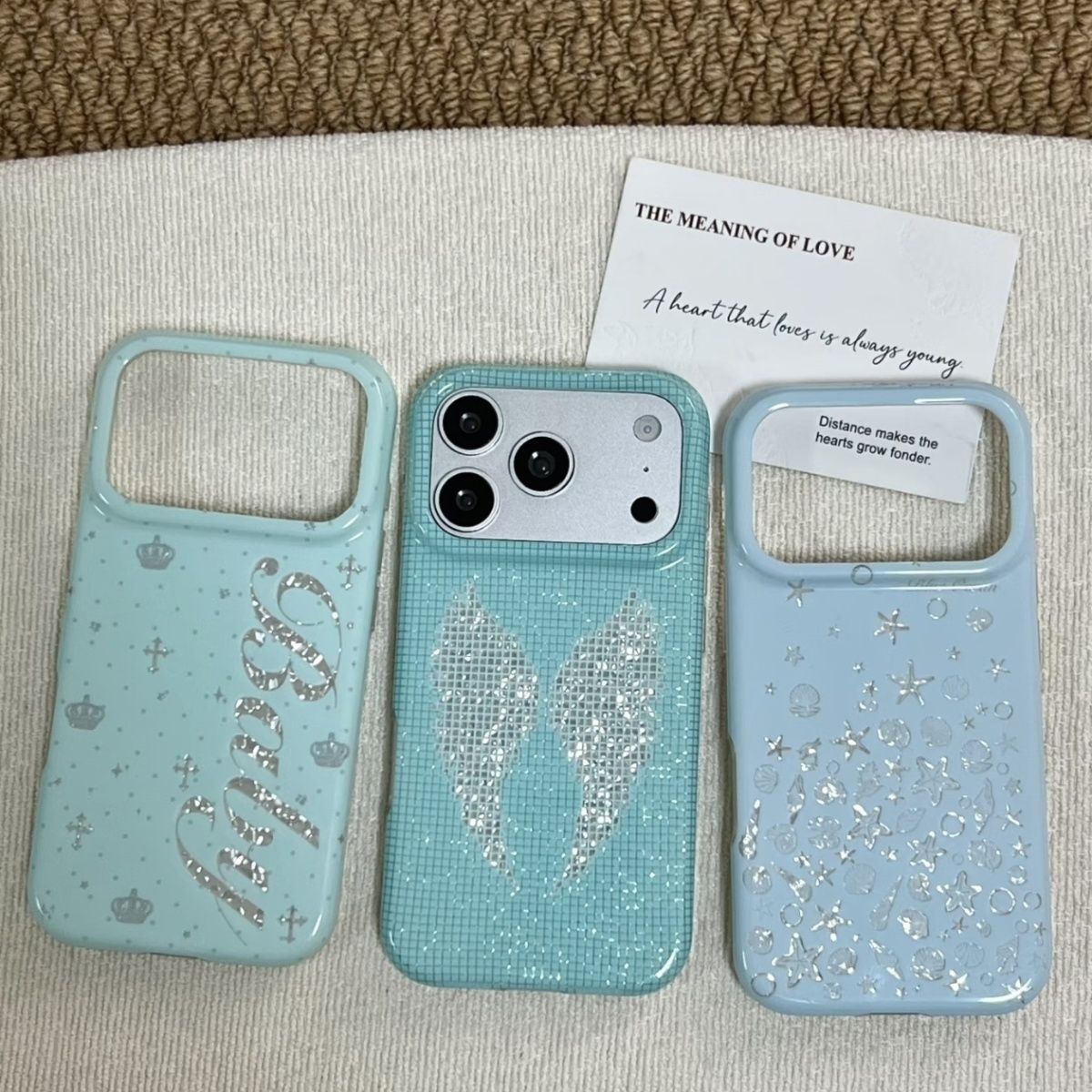 Phone Cases For Iphone 13 - Koreanische Mintfarbene Handyhülle mit englischem Kreuz
