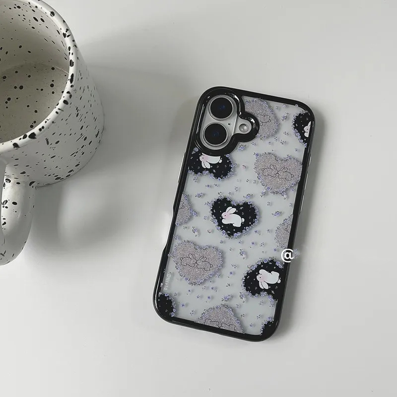 Phone Cases Purple - Koreanische Retro-Mädchen-Handyhülle mit Hasen- und lila