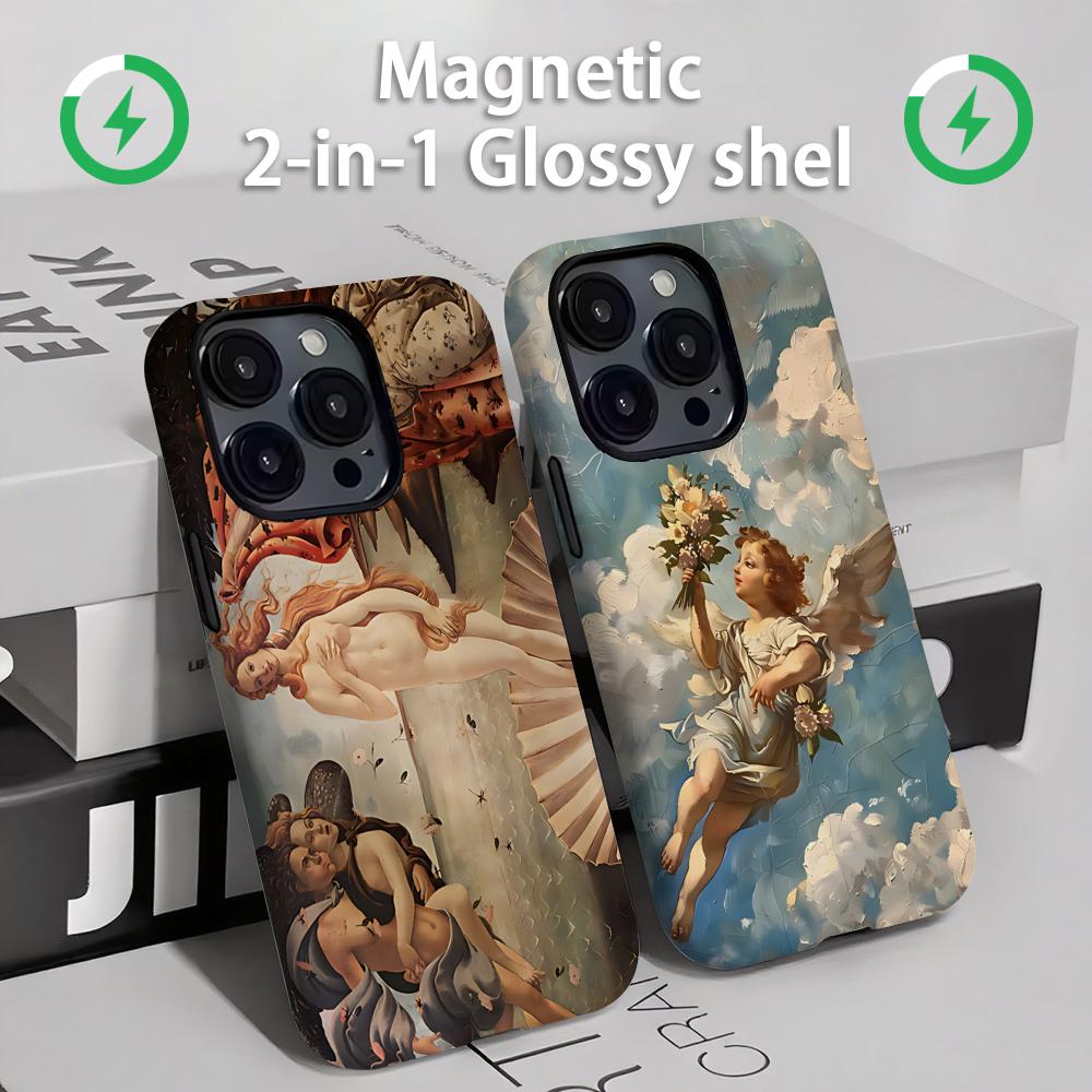 Phone Cases Magnetic - Renaissance-Kunstgemälde Handyhülle Magnetisch 2-in-1 Glänzende Schale
