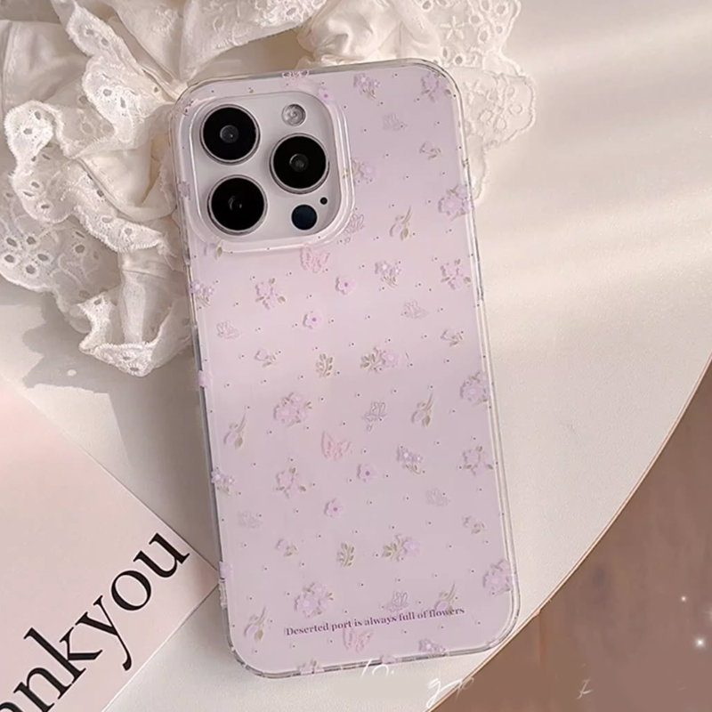 Phone Cases Purple - Ins koreanische lila Blumen sanfte Heilung