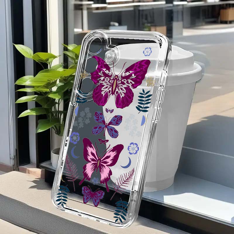 Phone Cases Purple - Lila Schmetterling Grafik Handyhülle für Samsung