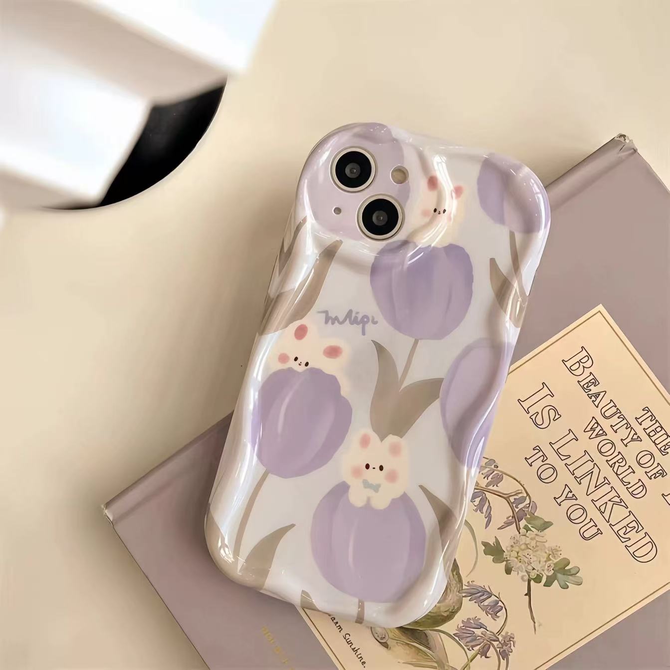 Kawaii Lila Tulpen-Hasen-Handy – Phone Cases Purple Bewertung und Preis