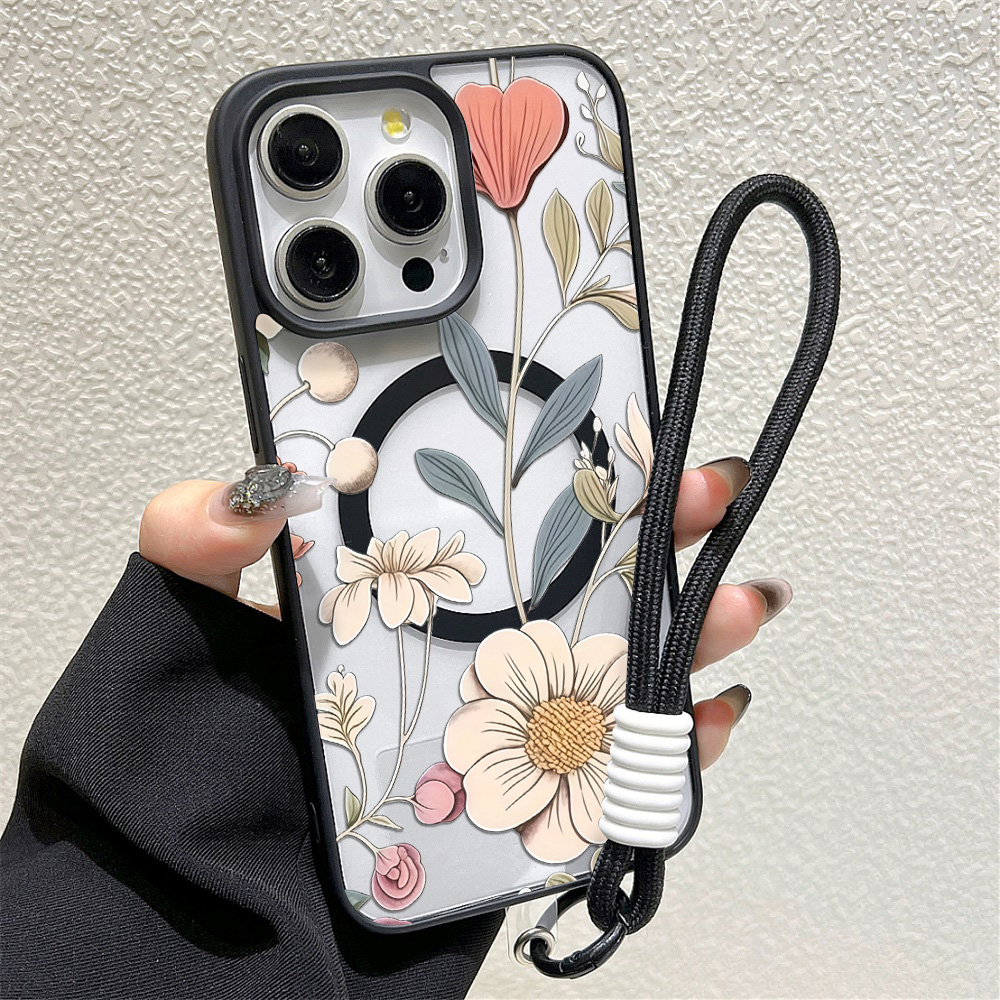 Schwarzer Rahmen Blumenmuster  – Phone Cases Magnetic Bewertung und Preis