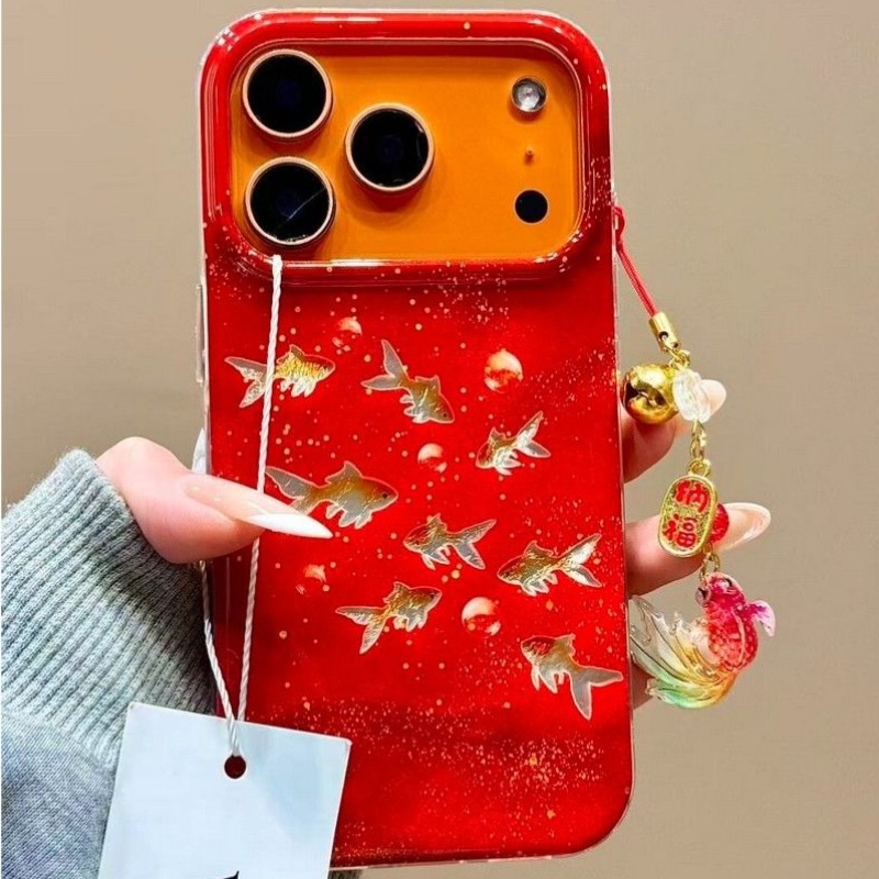 Glitzernde Glücksbringer-Goldf – Phone Cases Redbubble Bewertung und Preis