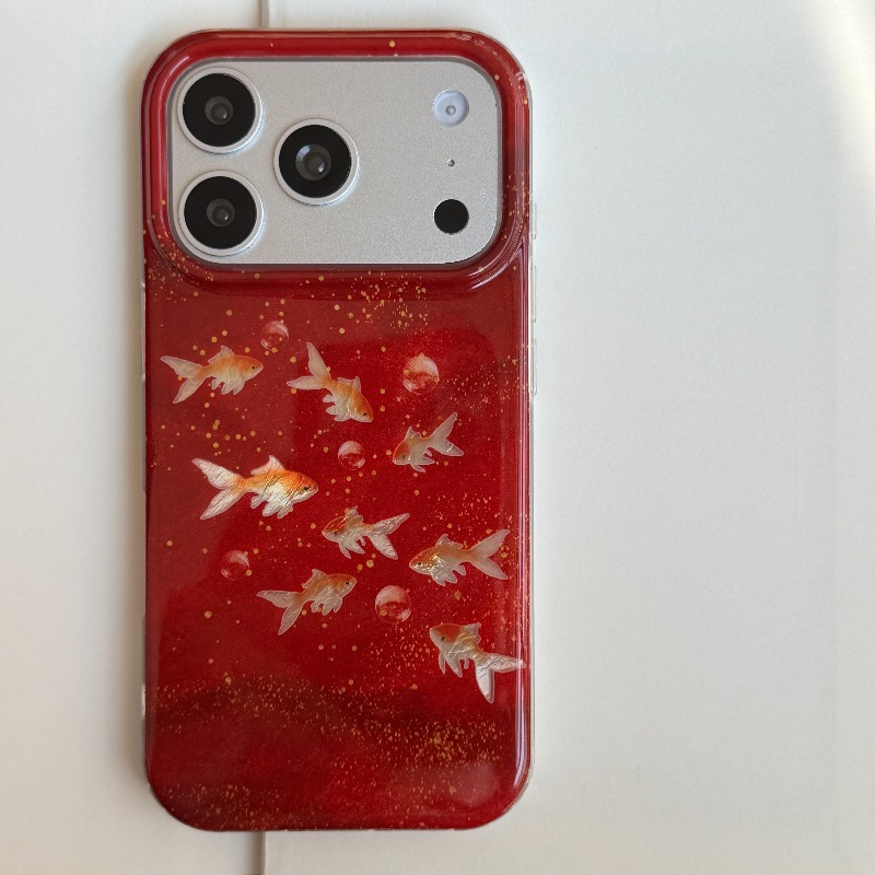 Glitzernde Glücksbringer-Goldf – Phone Cases Redbubble Bewertung und Preis