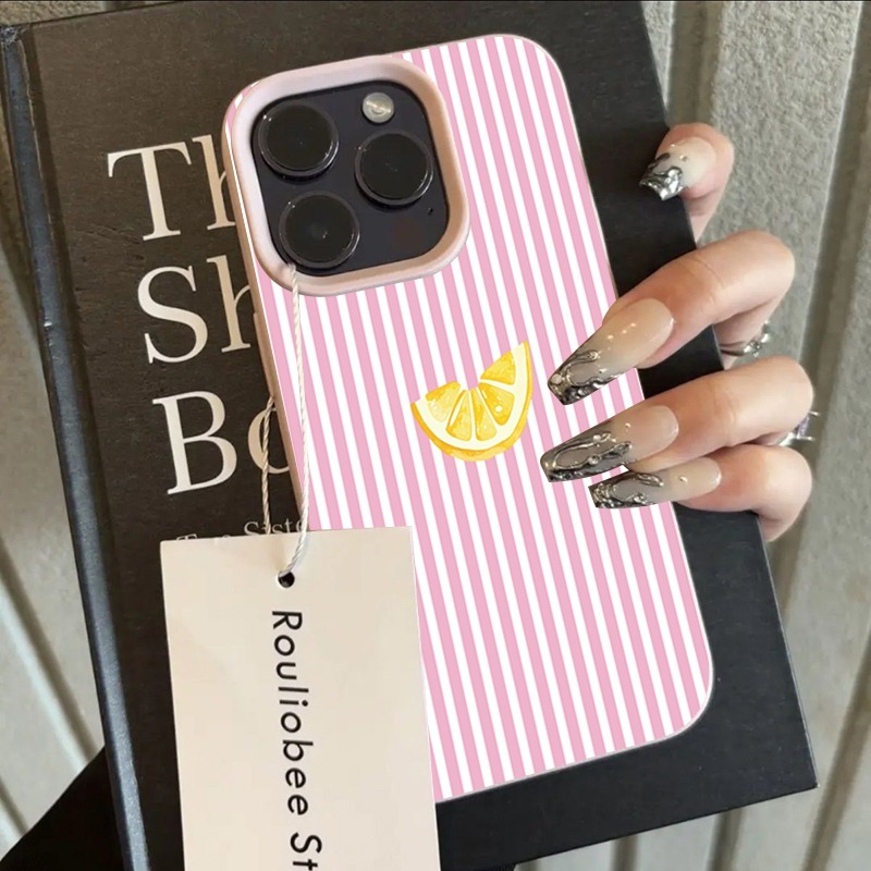 Orange-Pink-Weiß gestreifte Ha – Phone Cases Orange Bewertung und Preis