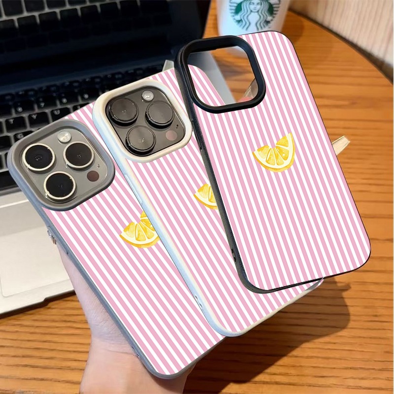 Orange-Pink-Weiß gestreifte Ha – Phone Cases Orange Bewertung und Preis