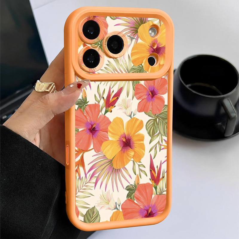 Orangefarbenes Blumenmuster TP – Phone Cases Orange Bewertung und Preis