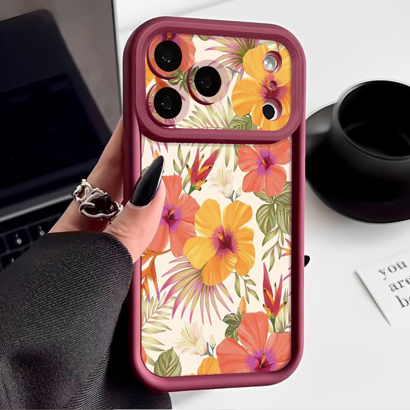 Orangefarbenes Blumenmuster TP – Phone Cases Orange Bewertung und Preis