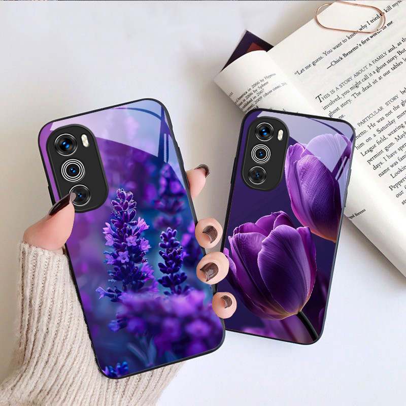 Lila Tulpenmuster für Motorola – Phone Cases Purple Bewertung und Preis