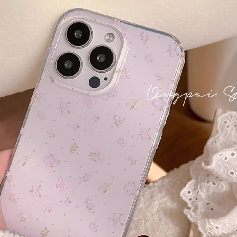 Ins koreanische lila Blumen sa – Phone Cases Purple Bewertung und Preis