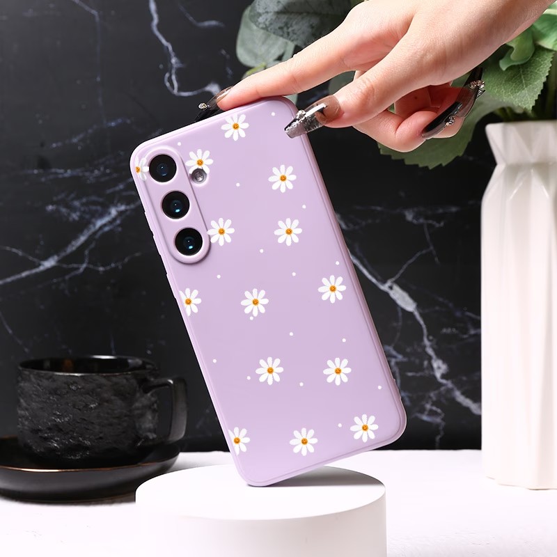 Lila Gänseblümchen-Print Weich – Phone Cases Purple Bewertung und Preis