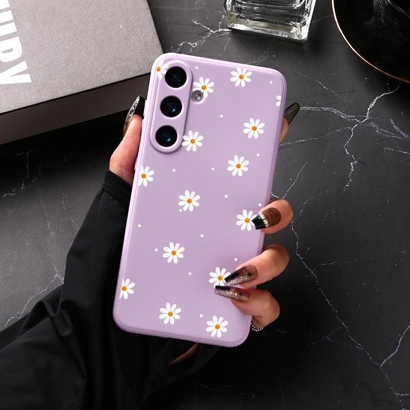 Lila Gänseblümchen-Print Weich – Phone Cases Purple Bewertung und Preis
